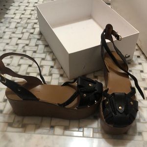 Isabel Marant calf and Rope Wedges worn once